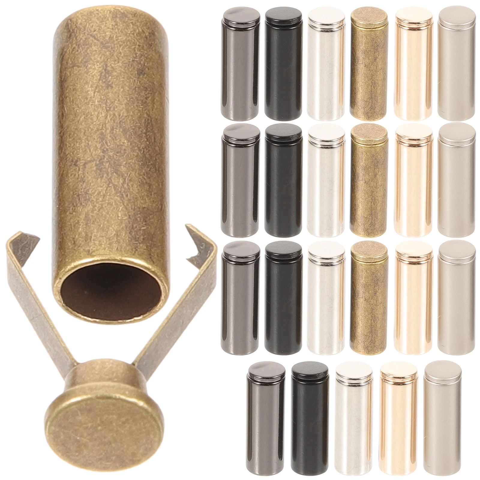 24 Stück Seilschnallen-Zubehör, Stopper, Schuhe, Spitze, Kordelenden für Kordelzüge, Hosen, Schnürsenkel, Schlösser, Anhänger, Metallkappen