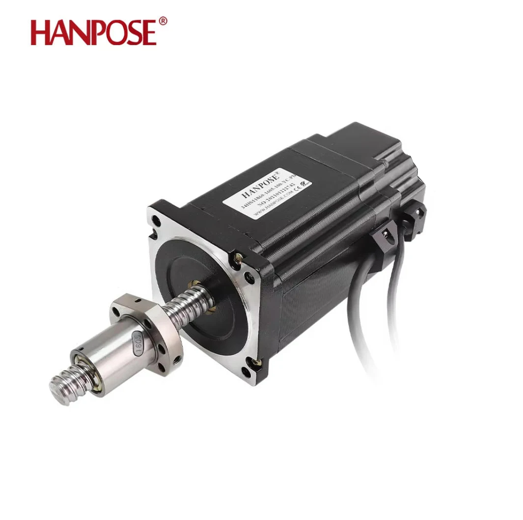 Motor de Passo X HANPOSE 6A 3V com Fuso de Esferas Nema34 34HS11860-1605-YC-PD 1.8 °   Motor de Passo 86 de 100-400mm para Impressoras 3D