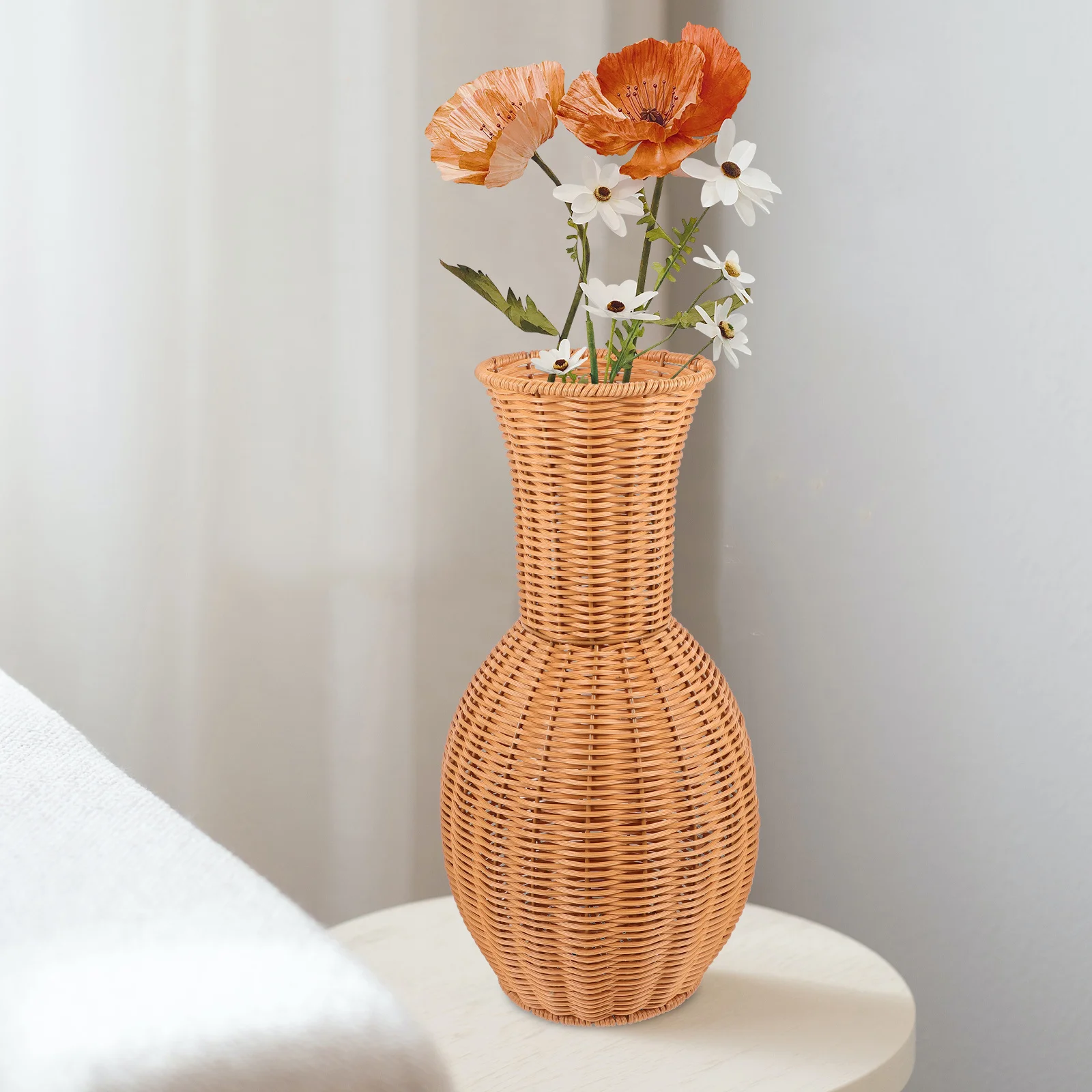 

Woven Vase Artificial Flower Arrangement Container For Home Decor Table Centerpiece Dried Flower Holder Plastic Decorative
