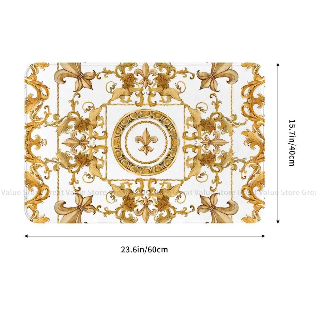 Golden Lion And Damask Anti-Slip Doormat Living Room Mat Special Hallway Carpet Entrance Door Rug Home Decorative