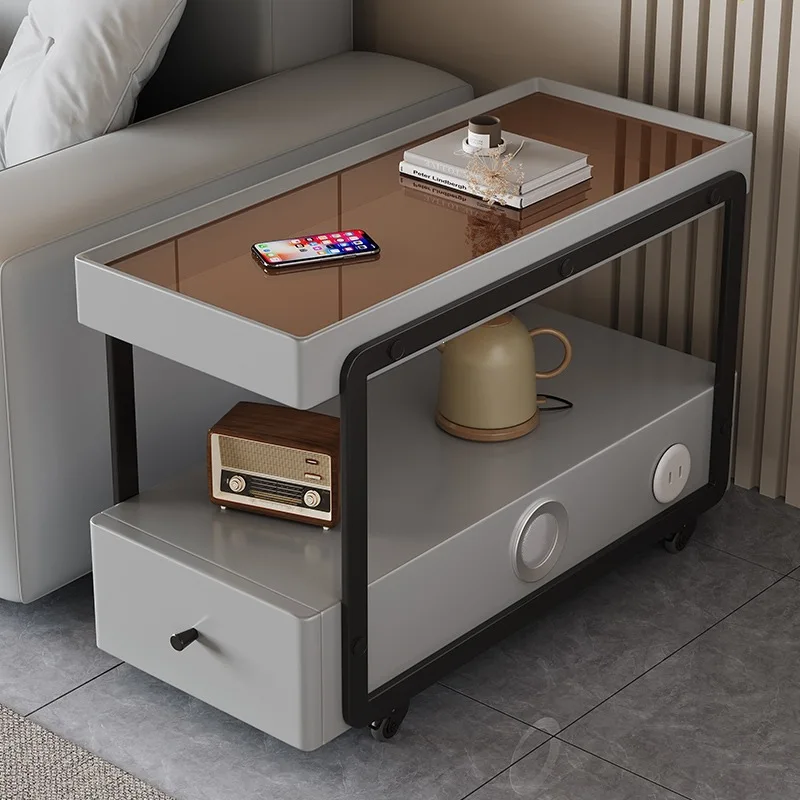 DSA with drawers with rollers removable minimalist premium sofa side cabinet living room sofa side corner side cabinet
