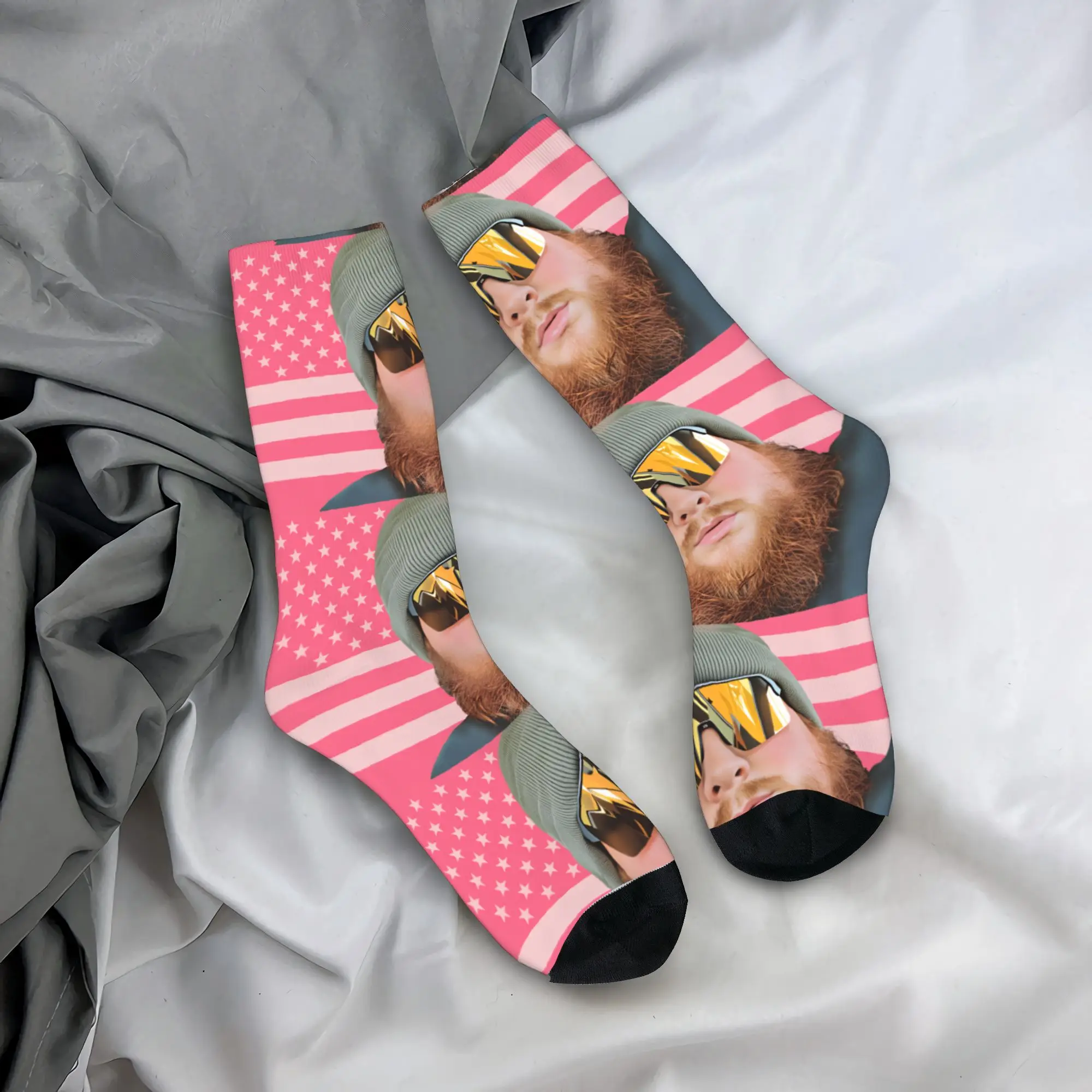 

Caseoh American Flag Socks Autumn Stockings Harajuku Men Quality Socks Printed Climbing Anti Sweat Socks