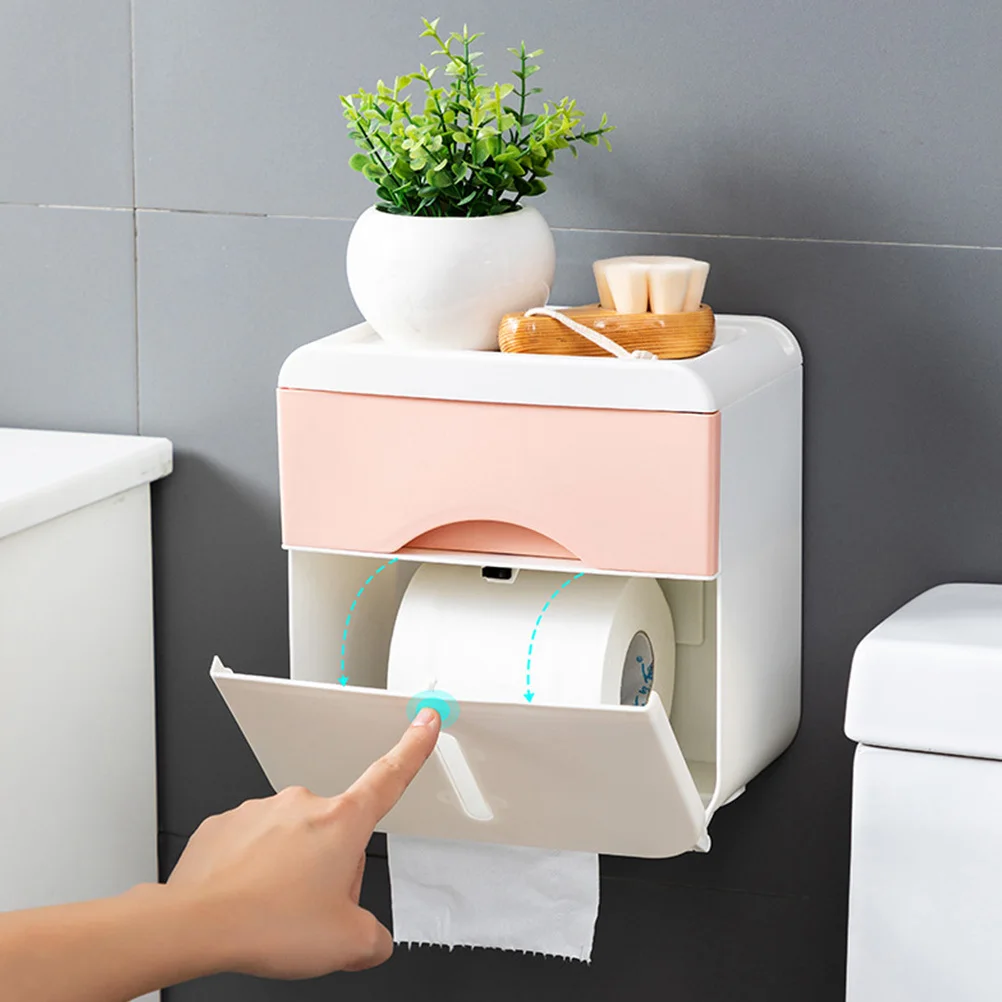 

Bathroom Tissue Box Paper Holder Drawer Design No Punching Easy Clean Multi-Purpose Home Hotel Use Hotel Paper Holder