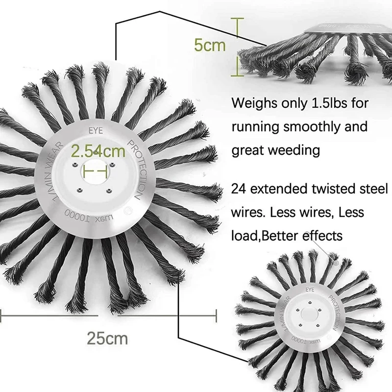 Imagem -05 - Fio de Aço Rotary Weed Brush Cutter Weed Eater Blade Adaptador Universal Kits para Stihl Husqvarna Trimmer Head 10