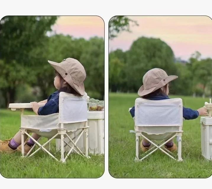 Silla de Viaje para Bebés, Asiento Elevador Portátil, Asiento Protector para Niños, Asiento Plegable para Almuerzo y Cena, Silla de Camping con Bandeja para Niños