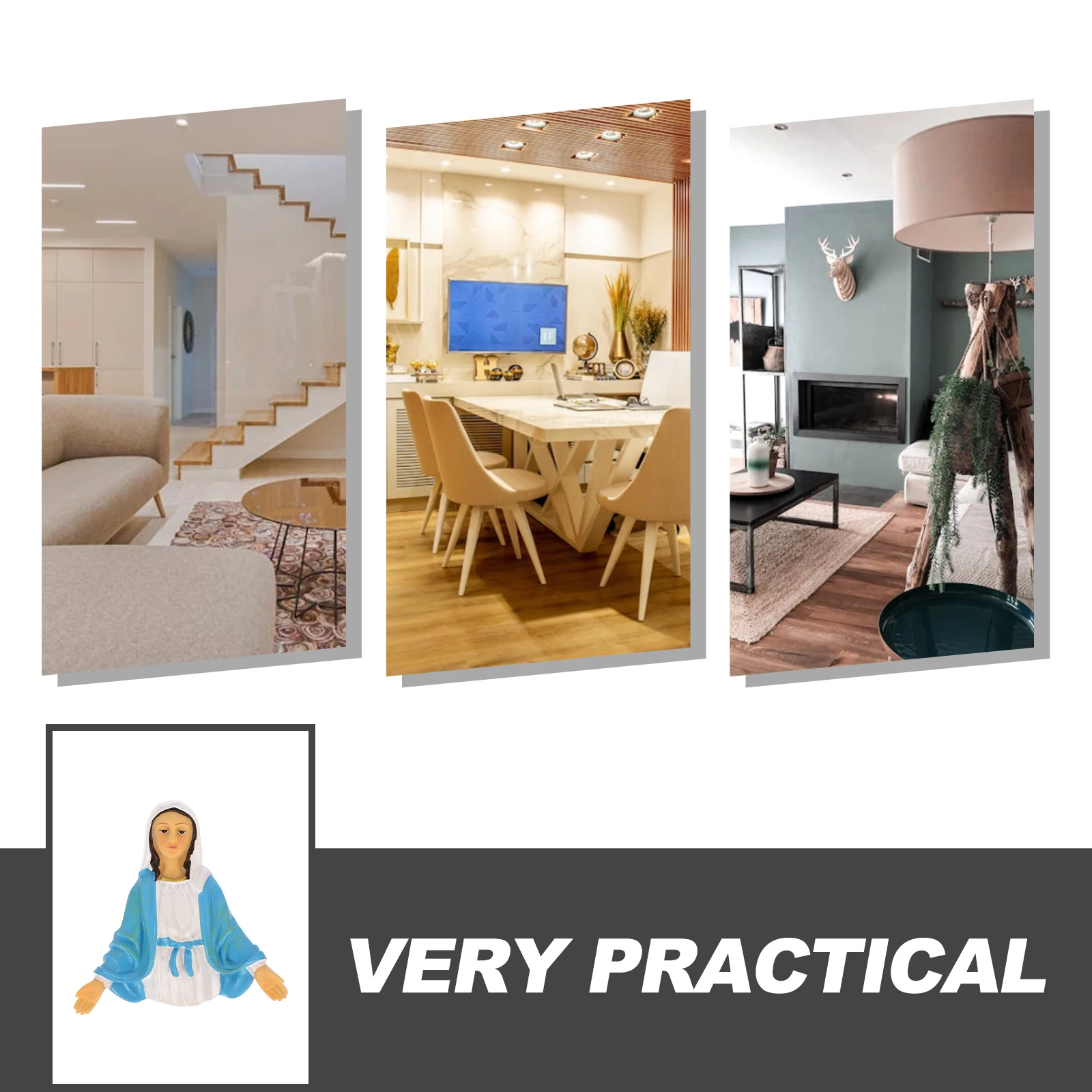 

Virgin Mary Resin Statue Desktop Ornament Small Size Religious Decoration Home Church Desk Adornment Blessing Statue