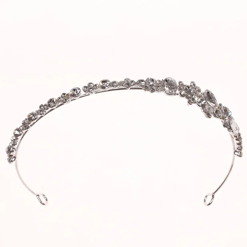 Trendy Bride Headband silver color Rhinestone Crystal Tiara Wedding Crown Princess Tiara Jewelry Bride Wedding Hair Jewelry Gift image 6
