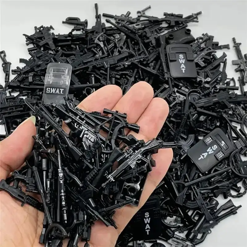 30/50/100pcs Miniature Desktop Ornament Simulation Military Building Blocks Solider Figures Weapons Equipment Accessories TMZ