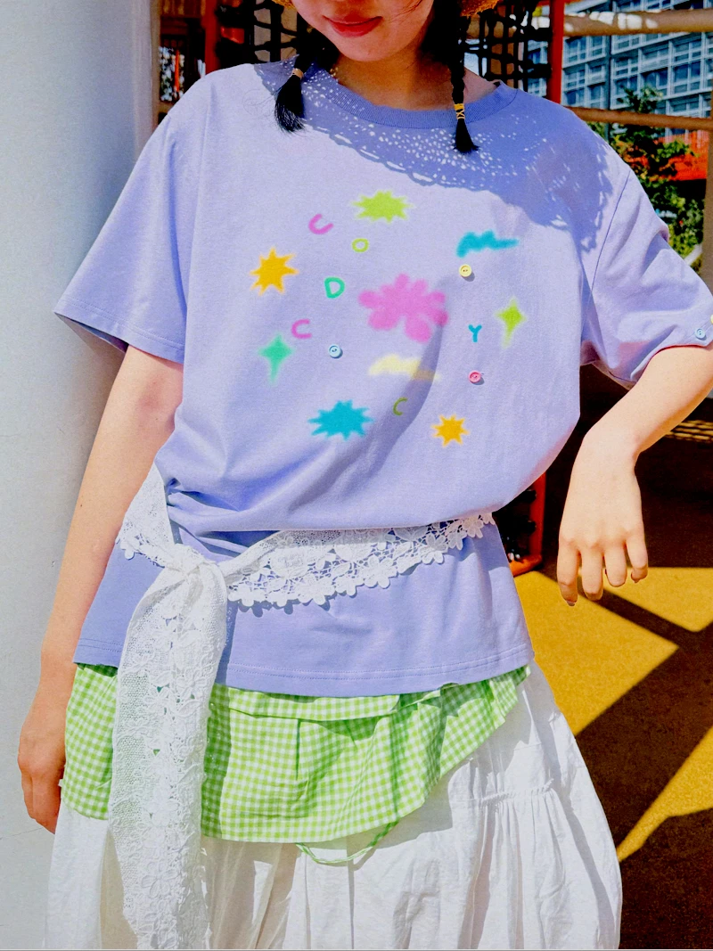 

Оригинальная женская футболка Uody, новинка лета, с круглым вырезом, забавным рисунком, в стиле ретро, с коротким рукавом, из хлопка, повседневная, модная, для девочек