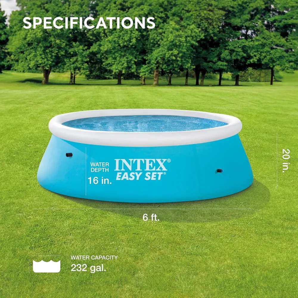 Intex 28101EH Easy Set Inflatable Swimming Pool: 6ft x 20in – Puncture-Resistant Material – Quick Inflation – 232 Gallon