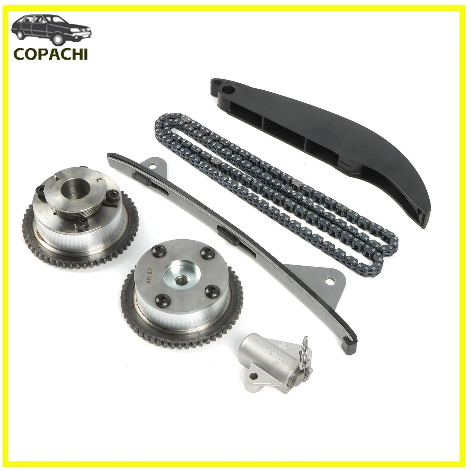 

1Pair VVT Timing &Timing Chain Kit 24350-2E011 24370-2E010 For Hyundai Kia Elantra Kona Soul Forte Cerato Tucson 2.0L Car Parts