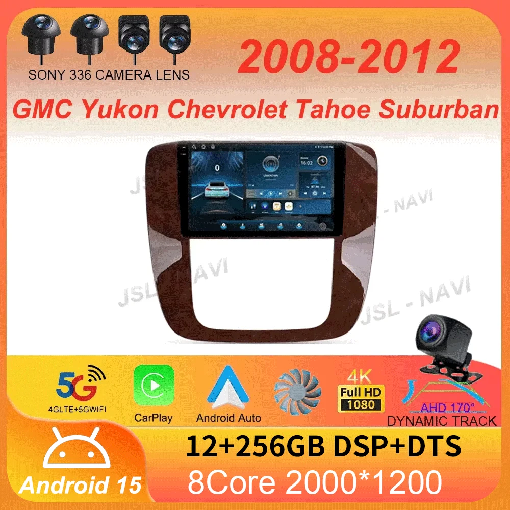 Pour GMC Yukon Chevrolet Tahoe banlieue E53 X5 M5 2008 - 2012 Autoradio Android 15 Carplay Auto lecteur multimédia 2din Autoradio