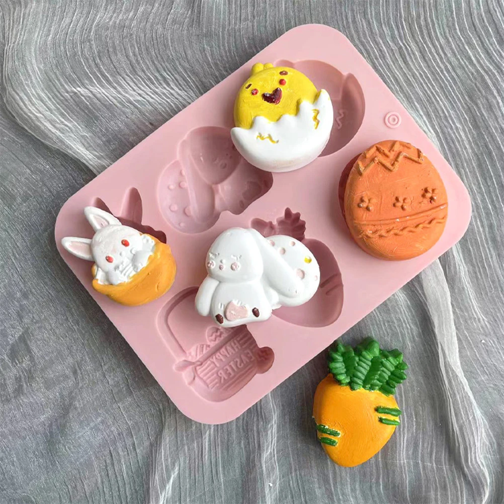 

3 Pcs Silicone Mold Bunny Rabbit for Chocolate Baking Cake Small Easter Molds Kitchen Tools Food Grade Safe Hygienic Practical