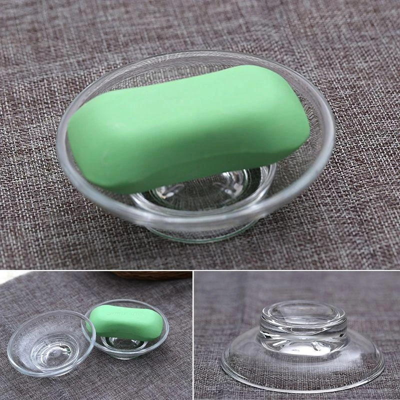 F92B Clear Glass Soap Dish Bare держатель мыла круглый мыло для мыла для мыла для мыла для мыла для мыла для душа кухонная батон