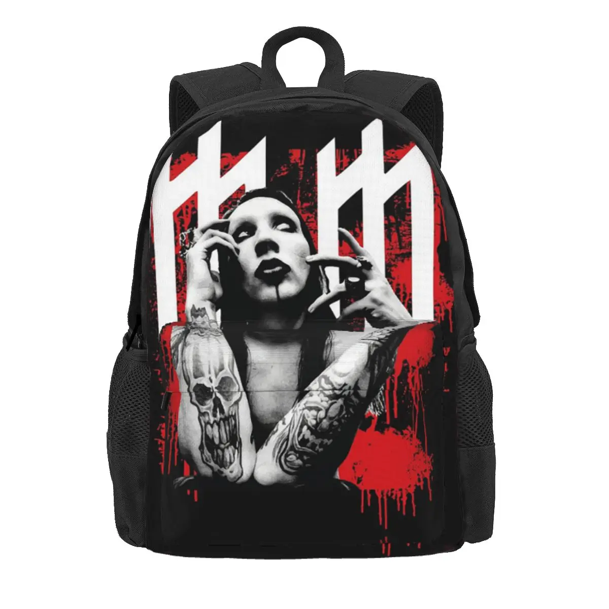 

Marilyn Manson Glitch Fan Gift Music Backpack Daypack Large Capacity Children BookBag School Bag Shoulder Bags for Men Women