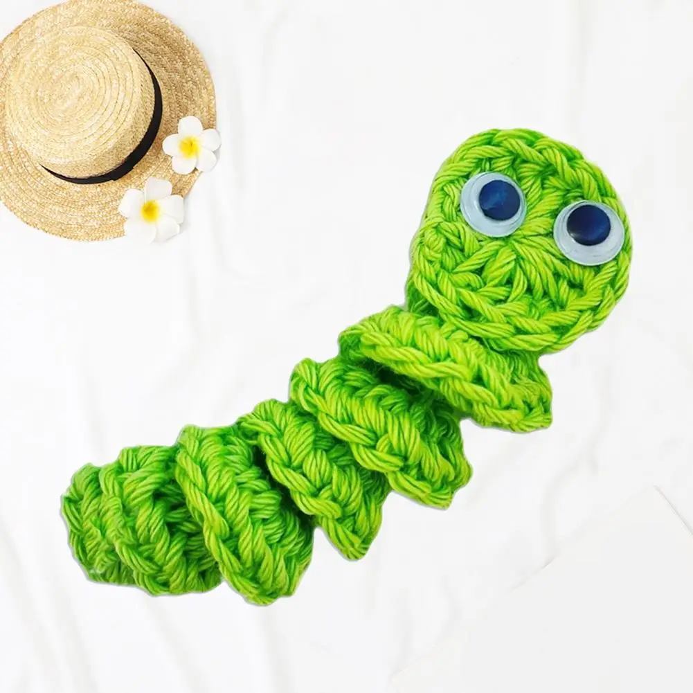 Worm Knitted Doll Funny Positivity Worms Handmade Crochet Worm Doll Set per supporto emotivo sollievo dallo Stress messaggio positivo