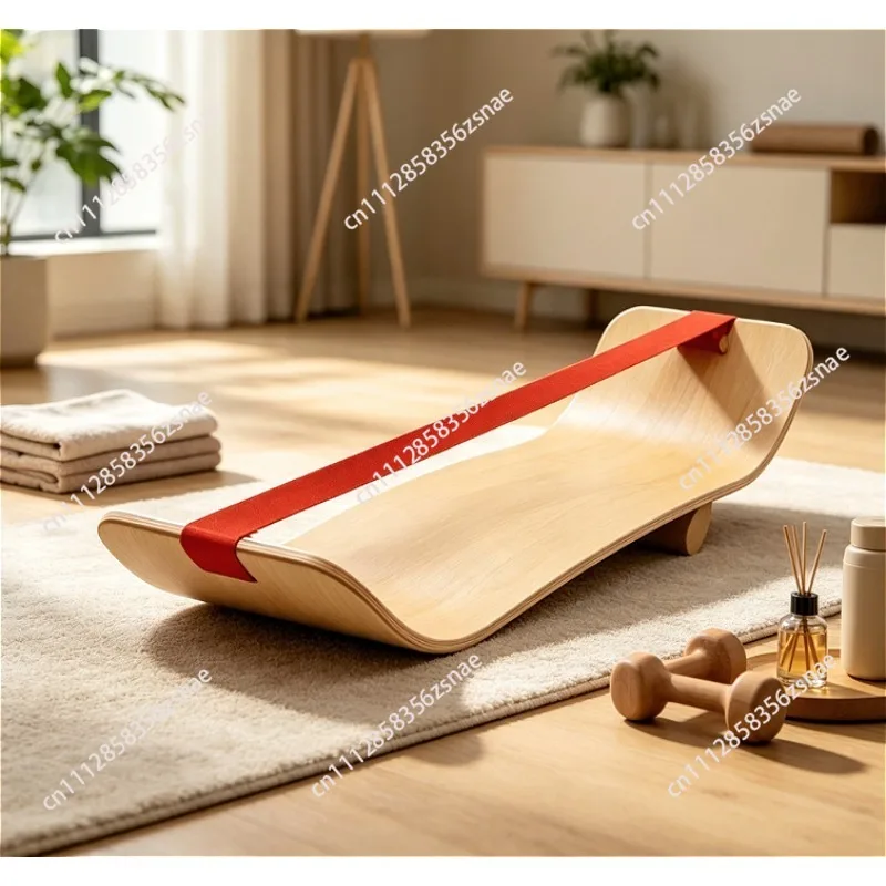 Wooden Balance Board, Stability Training Equipment for Pilates, Yoga & Ski‑Simulation Workout