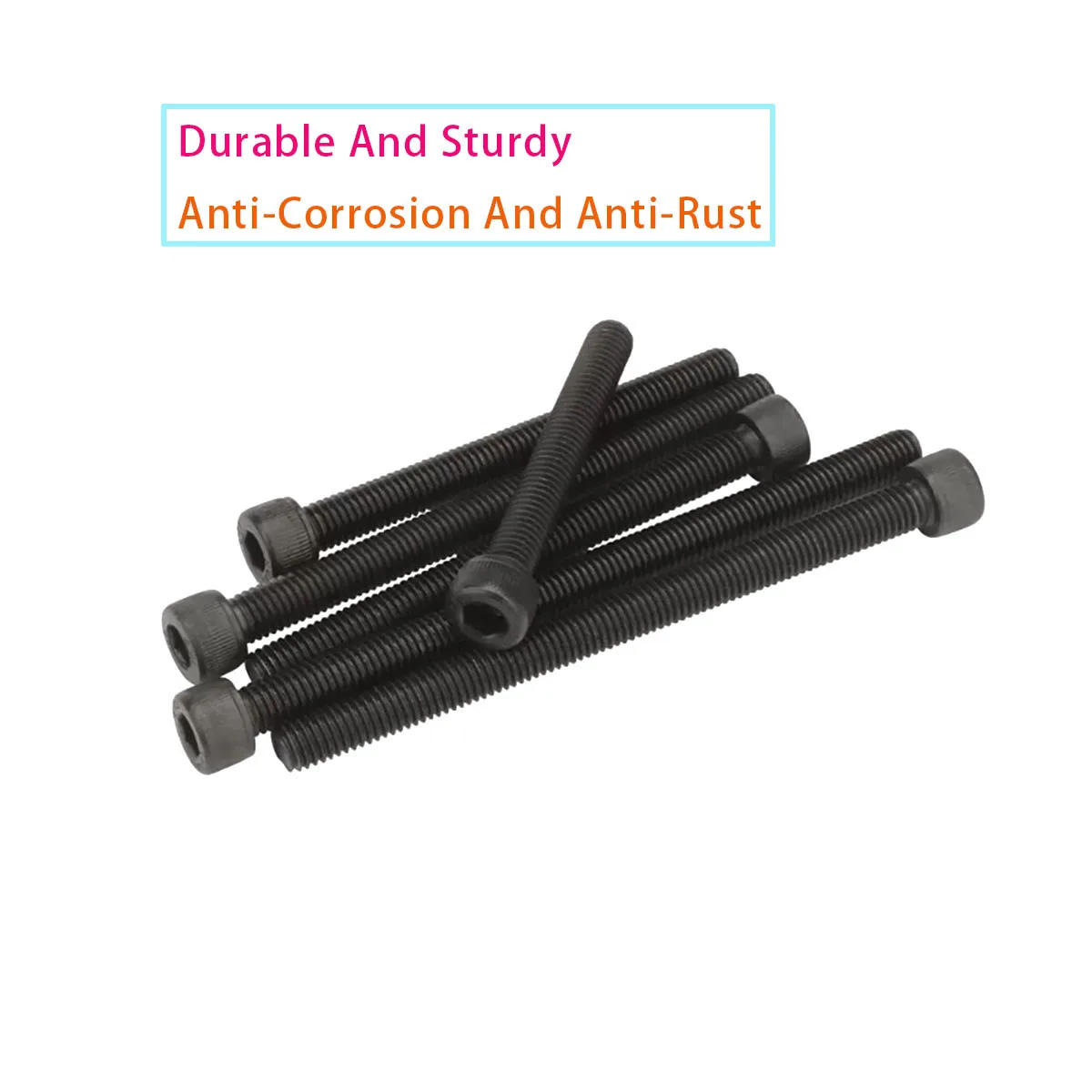 12.9 Grade Alloy Steel M3 M4 M5 M6 M8 M10 M12 Full Thread Internal Hexagonal Cylindrical Head Bolt, Screw Length 25-300mm