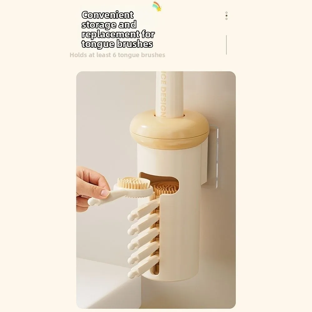Silicone Tongue Scraper Reusable with Replacement Brush Heads Tongue Cleaner Oral Care Fresh Breath Tonger Brush