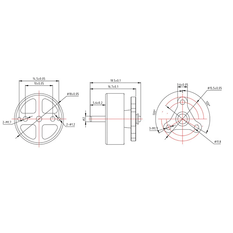 1S-2S 3.7V 7.4V 15000KV petit moteur sans balais triphasé de 14mm moteur à grande vitesse arbre de 1.5mm pour moteur de radiateur de ventilateur de Drone RC