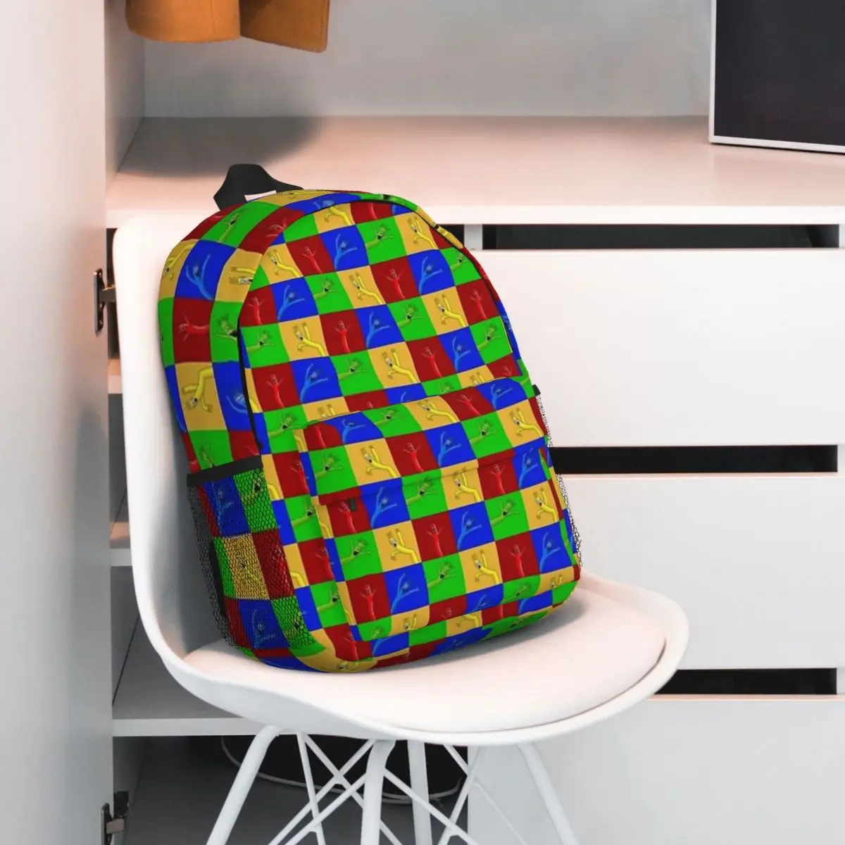 Mochilas infláveis para meninos e meninas, Fliling Braço ondulante, Bookbag para crianças, Mochilas escolares, Bolsa de ombro dos desenhos animados, Retrato