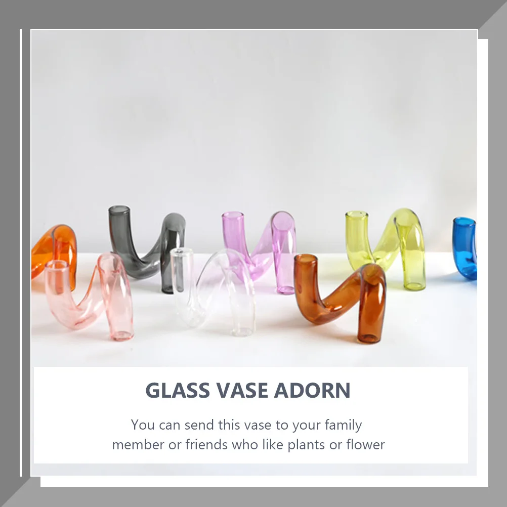 

Glass Vase Irregular Shape Creative Plant Bottle Desktop Flower Vase for Dried Flowers Home Decoration Flower Bottle