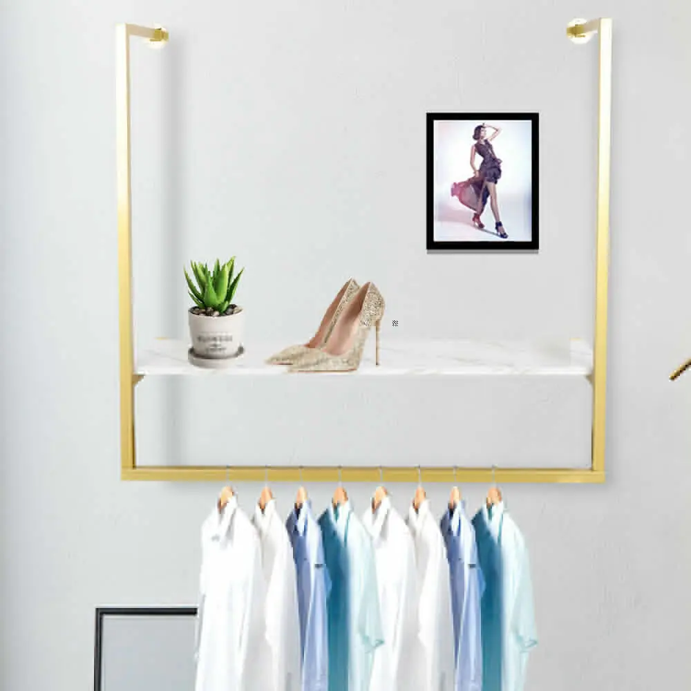 

Wall Mounted Clothing Display Rack U-Shaped Garment Holder for Shopping Store