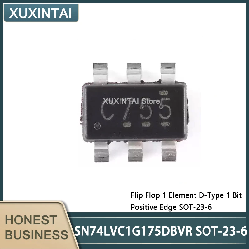 50Pcs/Lot New Original   SN74LVC1G175DBVR  SN74LVC1G175 Flip Flop 1 Element D-Type 1 Bit Positive Edge SOT-23-6