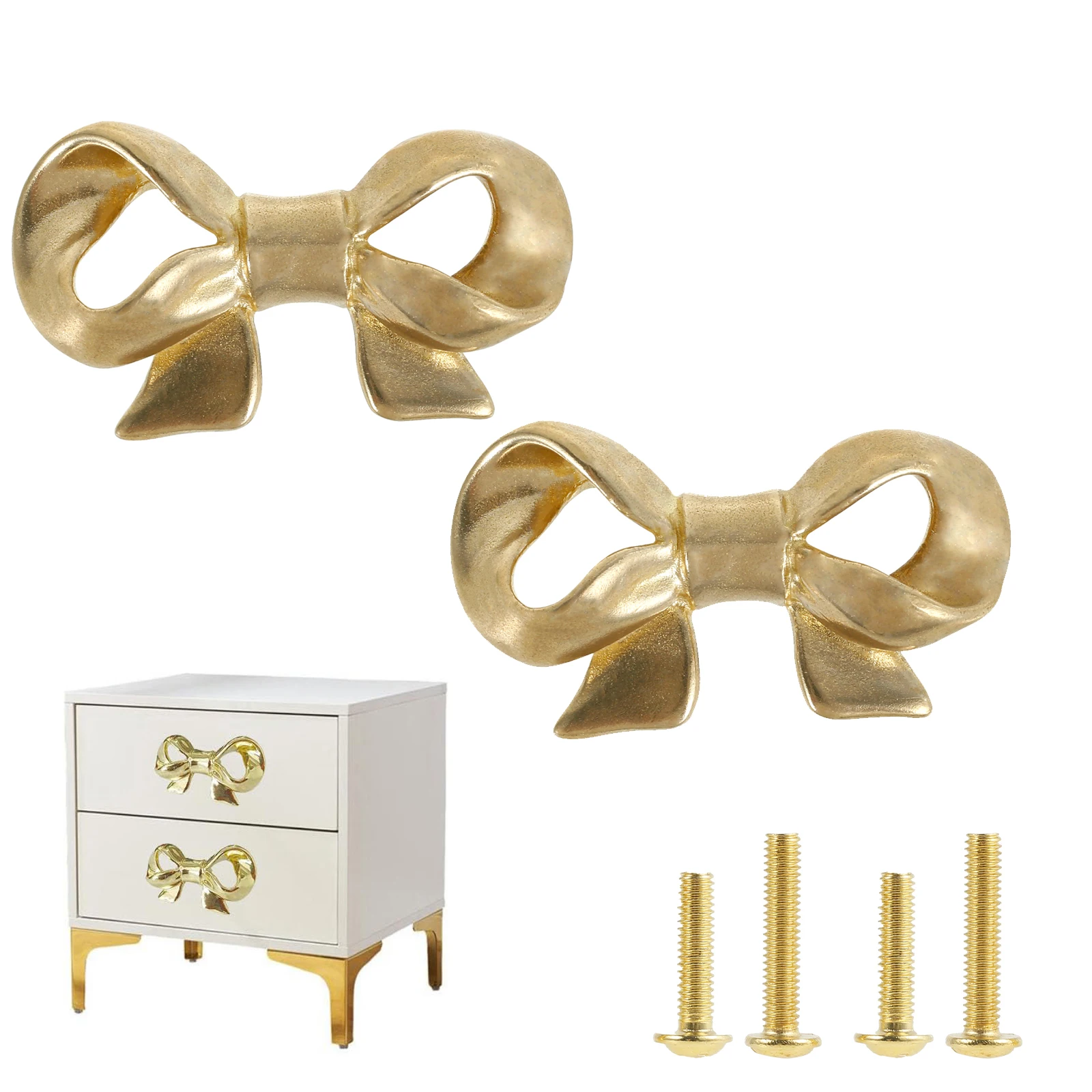 4 pçs/2 pçs grosso latão arco forma armários botões armário gaveta puxa alça decoração perfeita acessórios de móveis ferragem