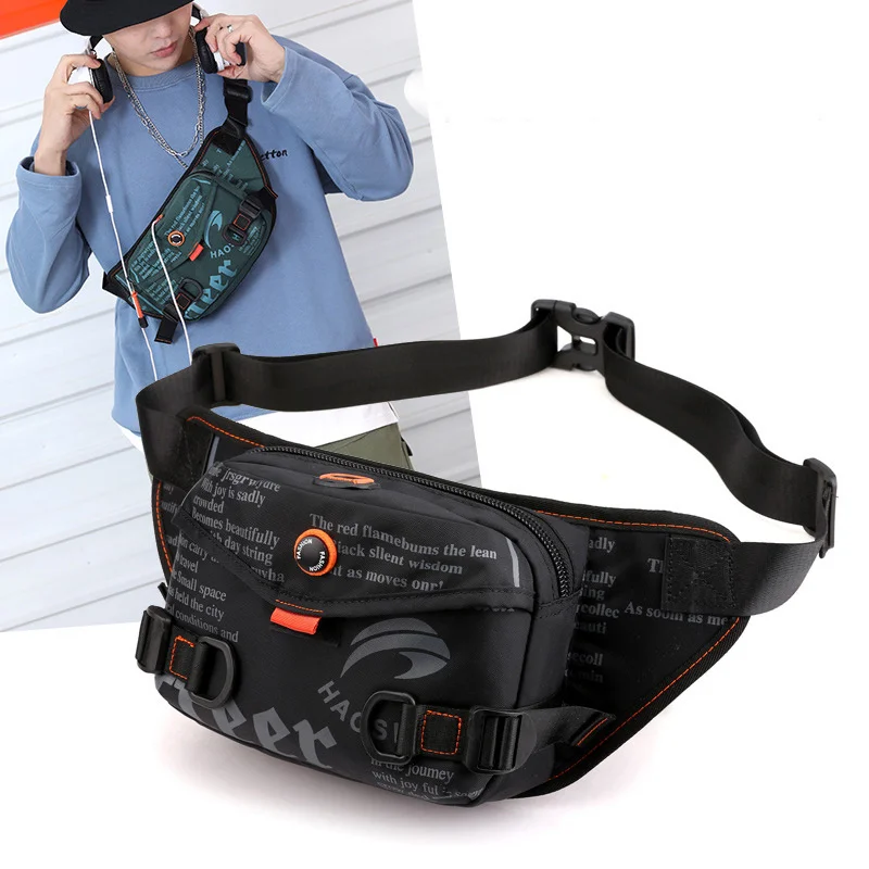 

Waterproof Nylon Men Fanny Pack Bum Hip Belt Bags Pouch for Running Military Male Cross body Messenger Chest Waist Bag Ne