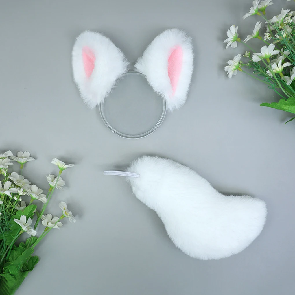 Cotton Doll Emulation Animal Tail Ears Toy Handmade Head-wear Lovely