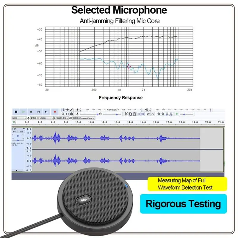 1 Buah Mikrofon Mikrofon Kondensor Segala Arah USB Cocok untuk Rapat Konferensi Bisnis Komputer Laptop PC Obrolan Suara Langsung