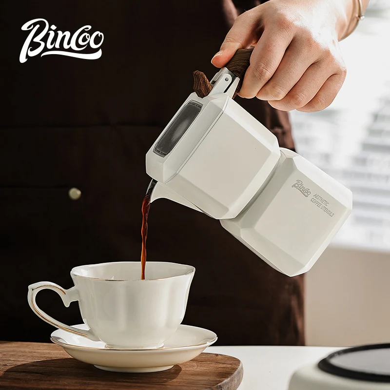 Bincoo Small Rubik's Cube Double Valve Moka Pot Brewed Coffee Outdoor Coffee Pot Camping Style Espresso Set Coffee Machine