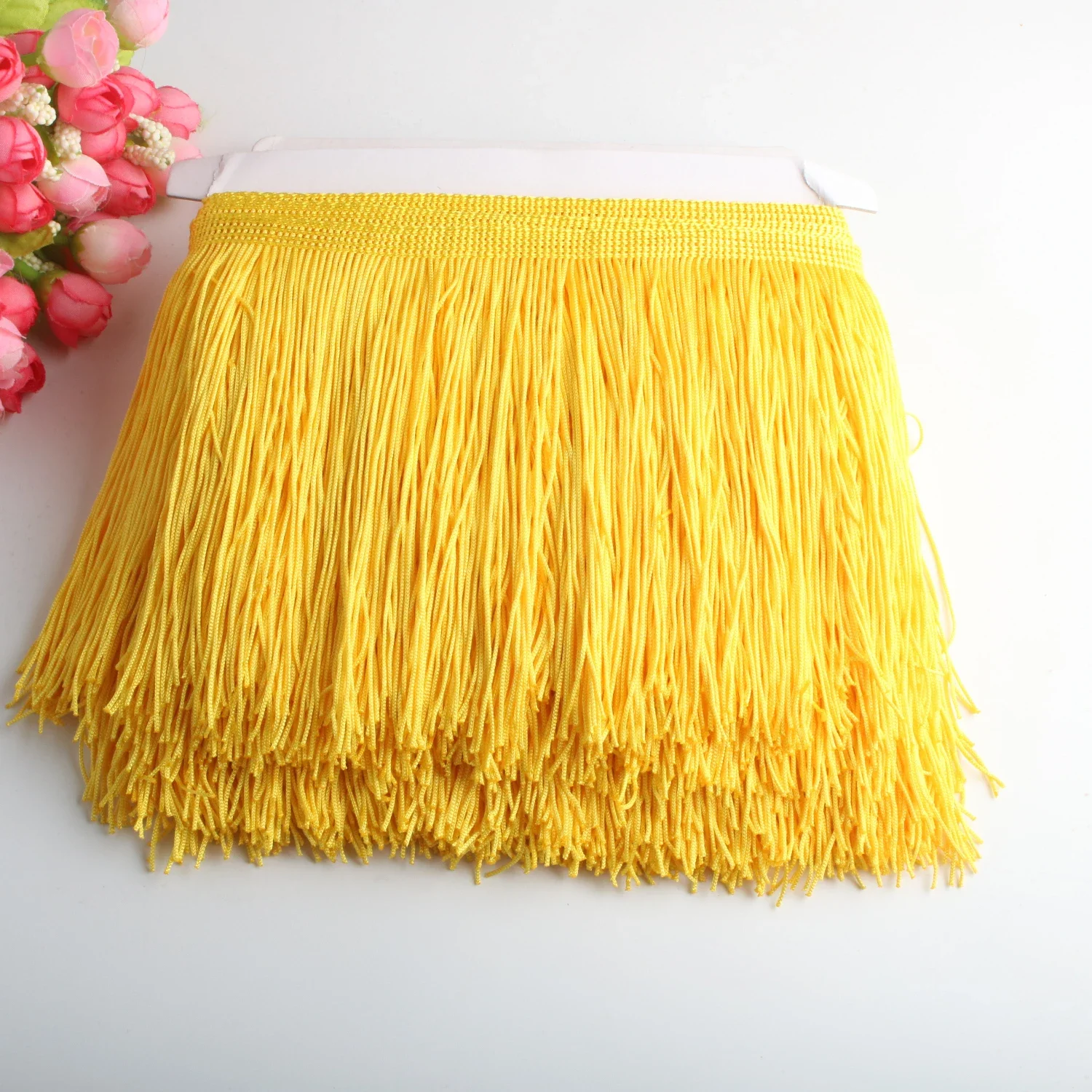 1yards /Lot 15cm Long Fringe Lace Tassel Polyester Lace Trim Ribbon Latin dance skirt curtain fringes for sewing