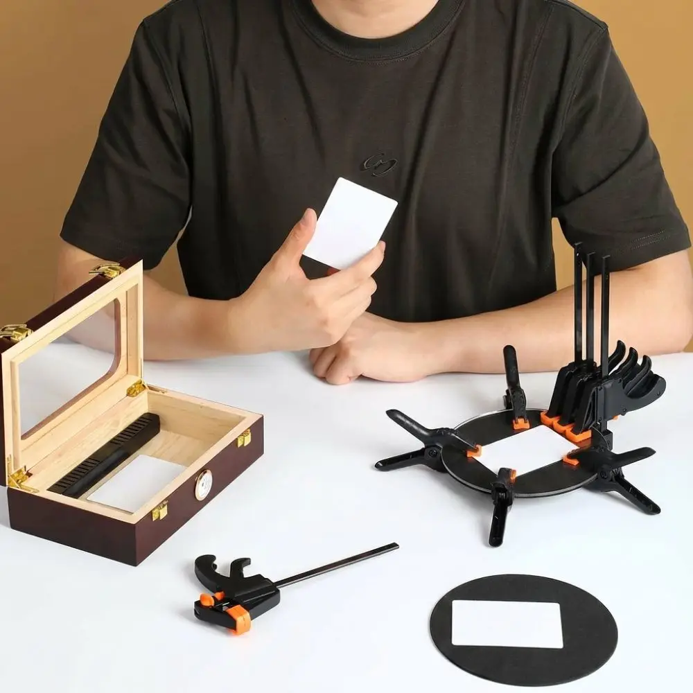 15pcs Precision Support Card Flattening Kit with Moisturizing Box Portable Card Restoration Repair Kit Photo Preservation