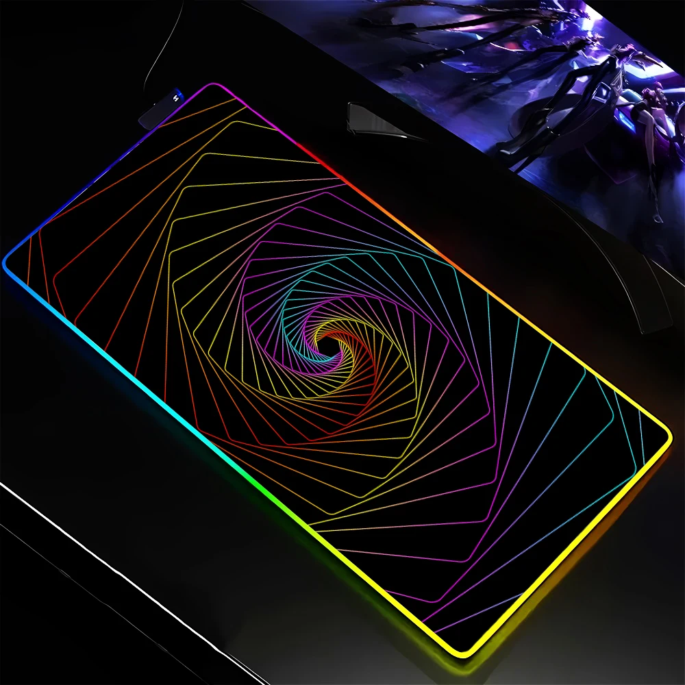 

Black And White Line 90x40cm RGB Gaming Mouse Pad Large Gamer Big Mouse Mat Computer Gaming Keyboard Desk LED Backlit Mousepad