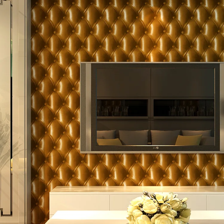 الفاخرة النمط الأوروبي ثلاثية الأبعاد تنقش فو الجلود لينة جدار غطاء خلفية للتلفزيون حائط الخلفية غرفة نوم غرفة المعيشة مدخل Cin #5