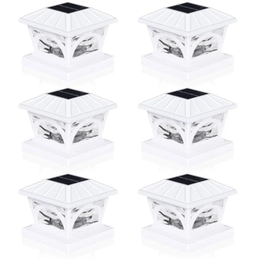 Solar Post Cap Lights, 9 Colors to Choose, 20 Lumens, Warm and RGB Automatic Cycling and Fixed RGB Color 3 Modes for 3.6x3.6 4x