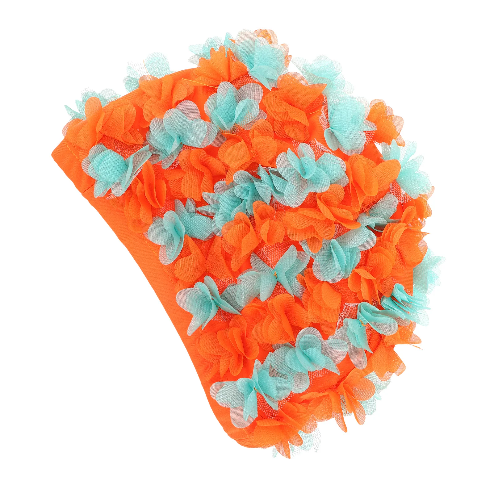 قبعة سباحة نسائية على شكل زهرة، قبعة سباحة مرنة من النايلون قابلة للتنفس، قبعة سباحة للشعر الطويل، قبعة سباحة للشاطئ في الهواء الطلق