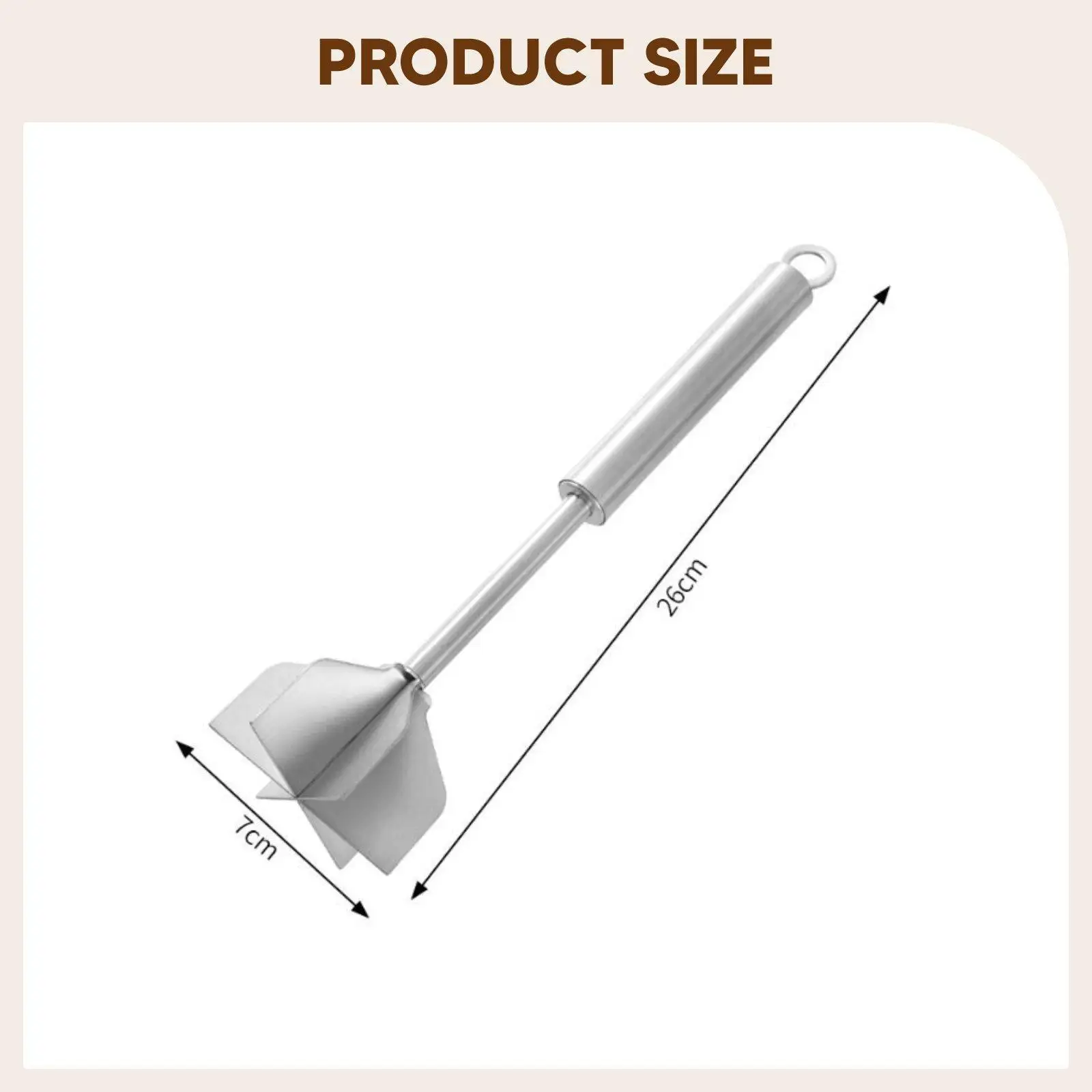 Professional Meat Masher Utensil Long Handle Hamburger Grinder Multifunctional Kitchen Tool for Mixing