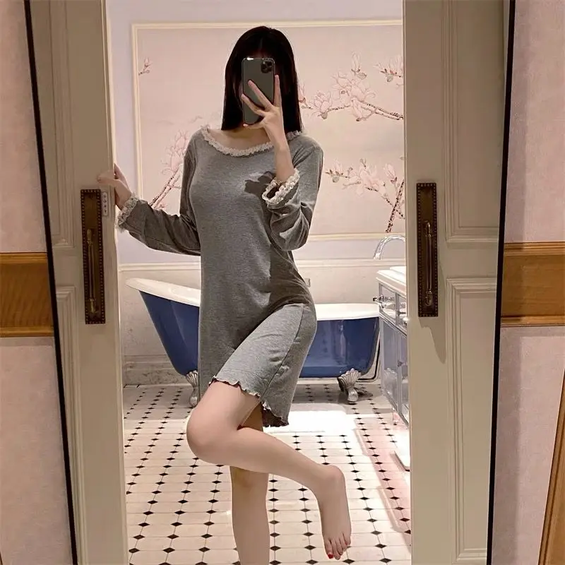 2026 New Pajamas Women's Spring and Autumn Feeling with Chest Pads Backless Beauty Long-sleeved Loungewear Set