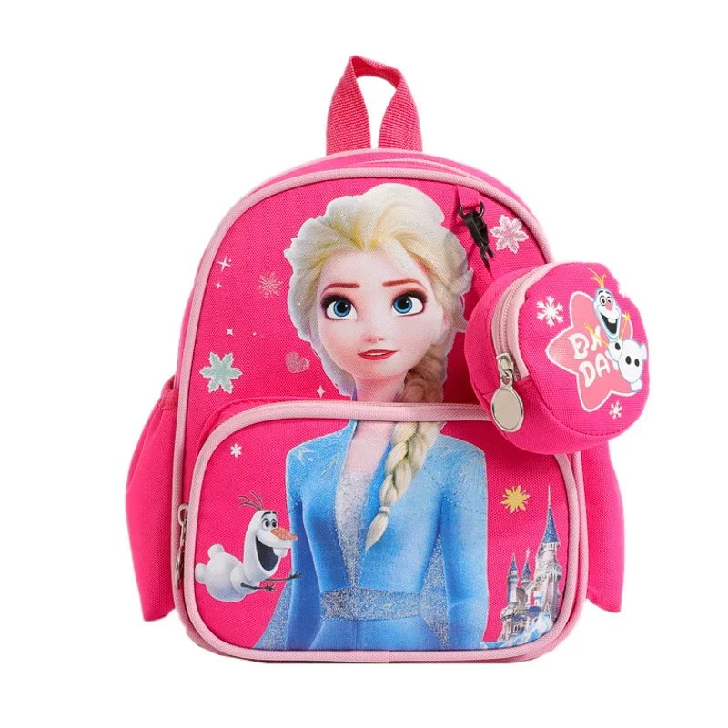 Disney Frozen Elsa New Schoolbag Kindergarten Cute Cartoon Backpack Boys and Girls Shoulder Bag handbag coin purse