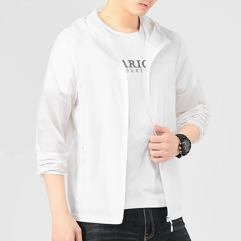 2024 new Outdoor Ice Silk Sunscreen Clothing for Men's Summer Coat SkinClothing Breathable Sunscreen Clothing for Men Thin Style