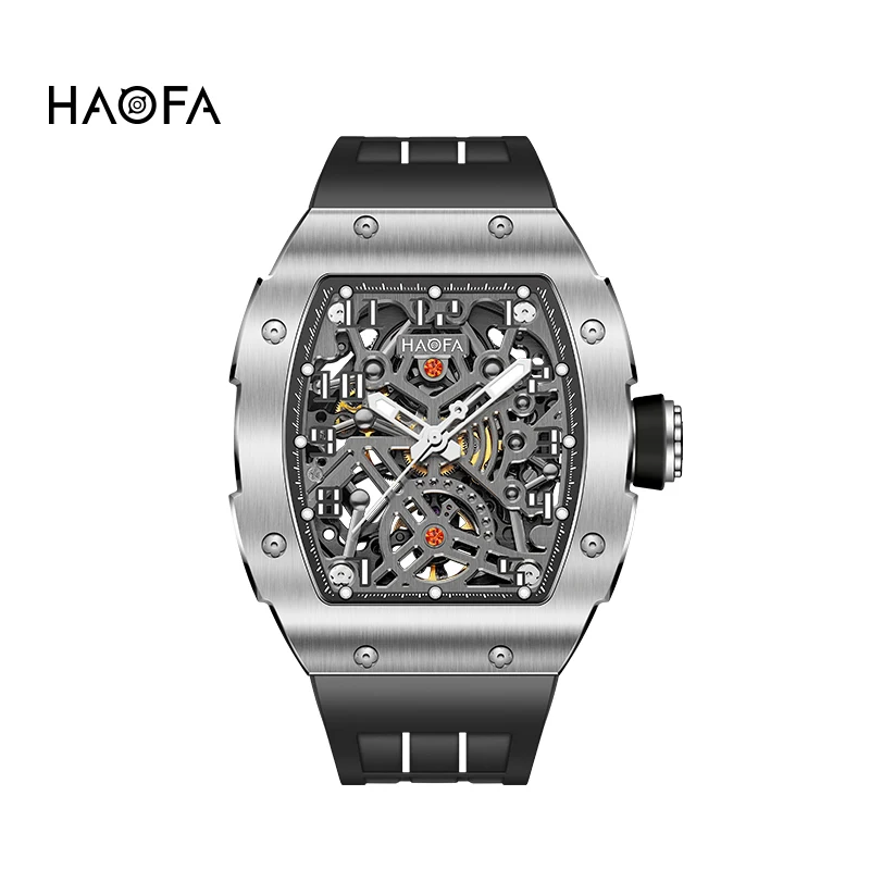 

Haofa Automatic Watches for Men Sapphire Luminous Skeleton Movement Mechanical Mens Watch Waterproof Clock Stainles Steel 1923A