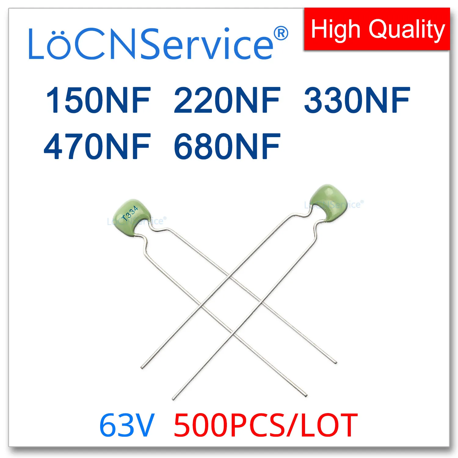 

Зеленый монолитный керамический конденсатор LoCNService, 500 шт., 63 в, 154 НФ, 224 НФ, 334 НФ, 474 НФ, 684 НФ, 0,22, 5,08, 10%, мкФ, мм, K