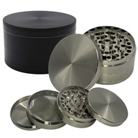 3inch Large Metal Herb Grinder 4-Layers Manual Pepper Spice Mill Salt Mortar Raw Grass Tobacco Grinder Cigarette Smoking Tool