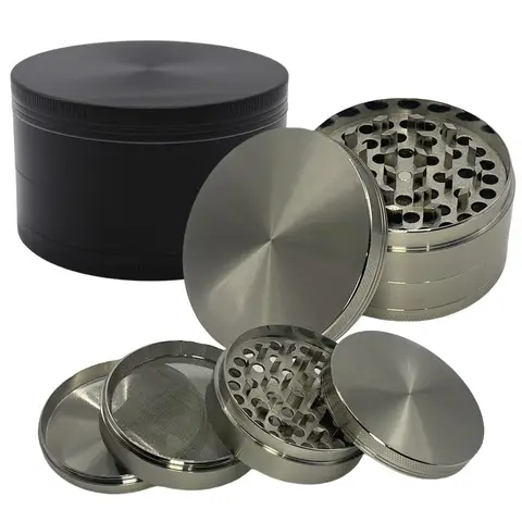 3inch Large Metal Herb Grinder 4-Layers Manual Pepper Spice Mill Salt Mortar Grass Tobacco Grinder Cigarette Smoking Tool