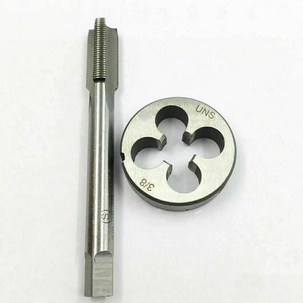 3/8-26 UNS Tap & Die Set UNF Machine Thread Tap And Round Thread Die Right Hand Machine Plug Tap High Speed Steel Metal Tapping