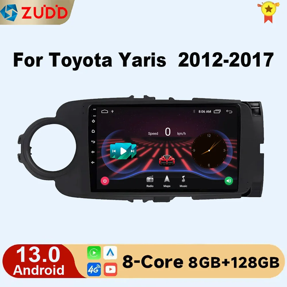 

8G 128G WIFI Car Radio For Toyota Yaris LHD RHD 2012-2017 Multimedia Video Player Android10 BT DSP Auto Carplay No 2din