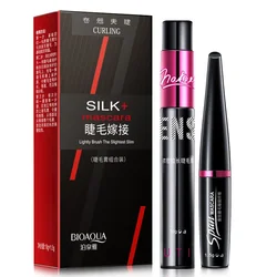 BIOAQUA 3D Fiber Makeup Mascara Lengthening Eyelashes Volume Express Maquiagem Eyelash Brand 2 In 1 False Eyelashes + Mascara